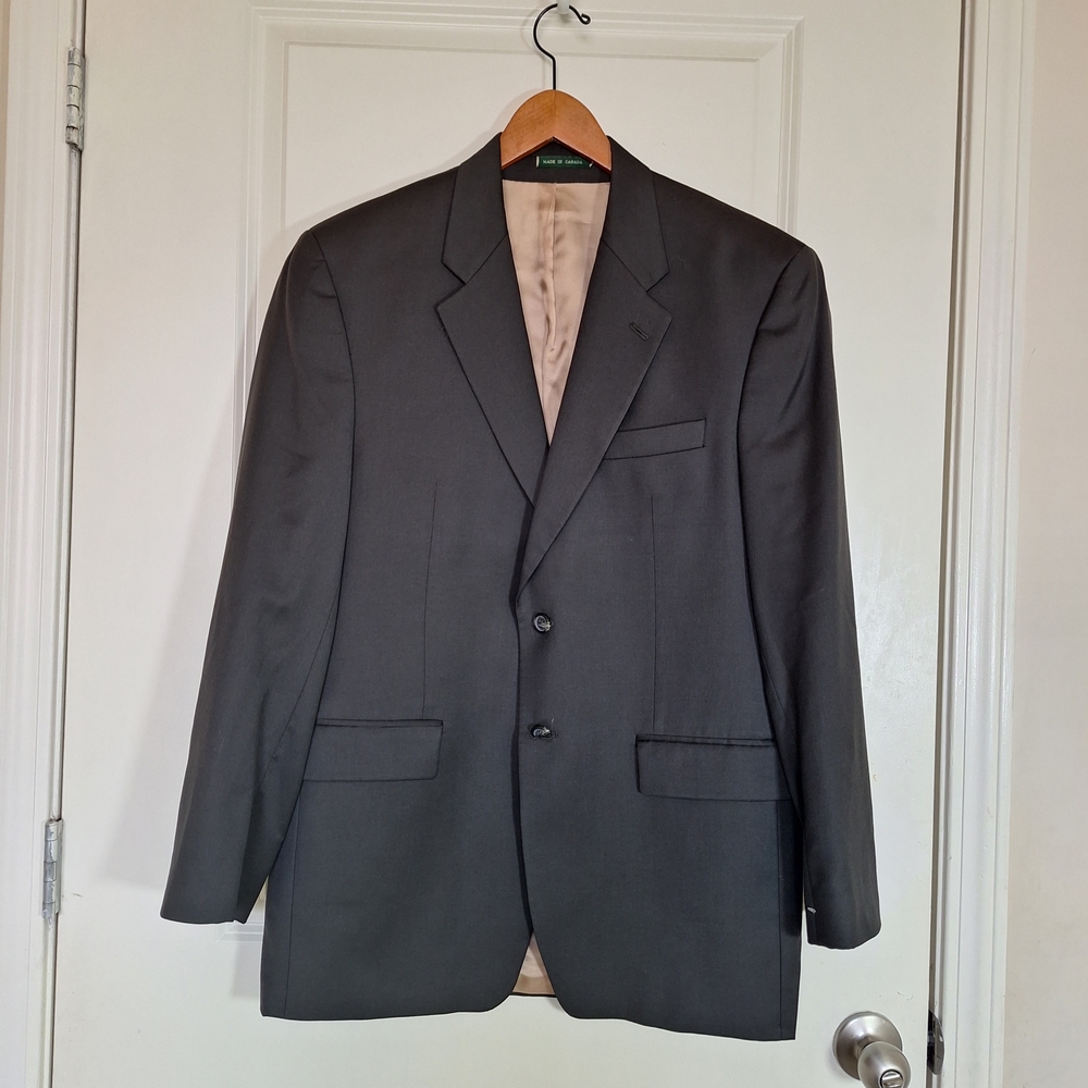 Lauren Ralph Lauren Men's Dark Olive Green Suit Set, Pant Size L,